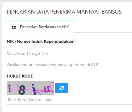 INFO RESMI KEMENSOS - Tampilan website resmi cek bansos yang menunjukkan kolom pencarian data penerima bantuan sosial untuk masyarakat secara transparan.