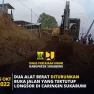 Dinas PU Kabupaten Sukabumi Turunkan Dua Alat Berat Jenis Ekskavator untuk Mengeruk Material Longsor