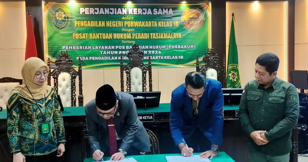 PN Purwakarta dan PERADI Teken MoU Posbakum, Jamin Bantuan Hukum Gratis