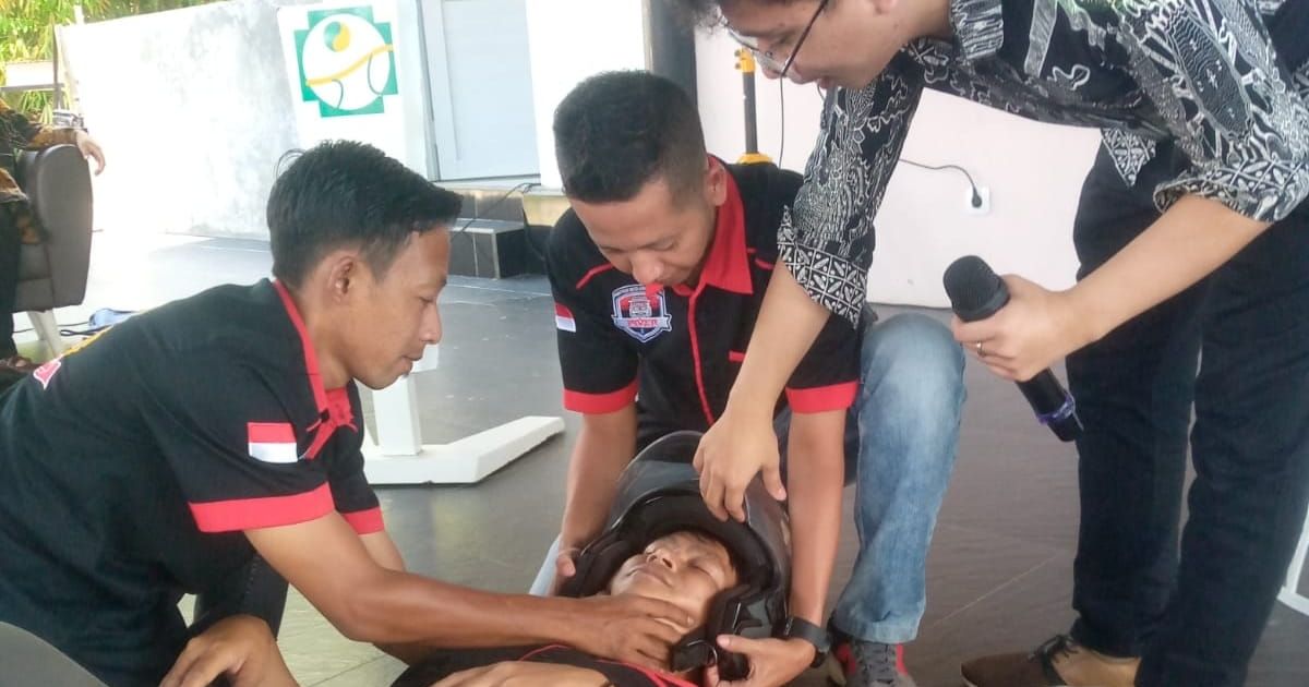Simulasi Edukasi antara Jasa Raharja Perwakilan Tasikmalaya dan Rumah Sakit Orthopedi Ciamis (Foto: Sanusi)