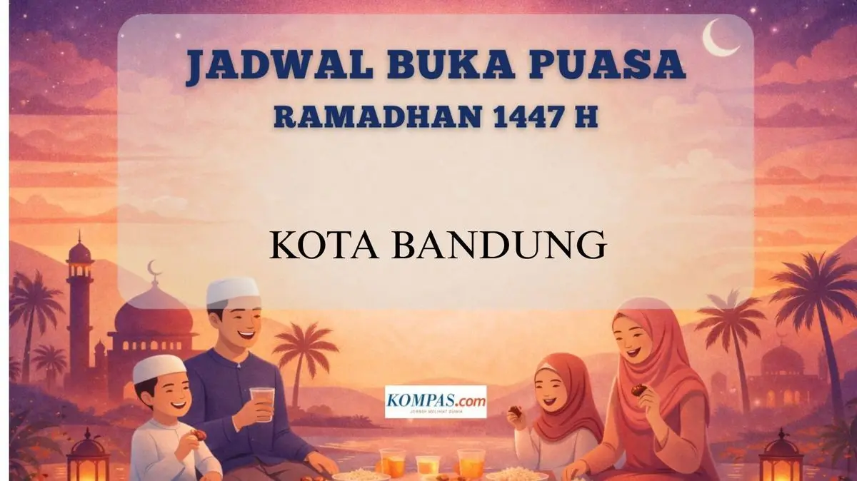 Jadwal buka puasa Ramadhan 1447 H Kota Bandung(canva.com)