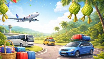 Ilustrasi mudik. (Foto: ChatGPT)