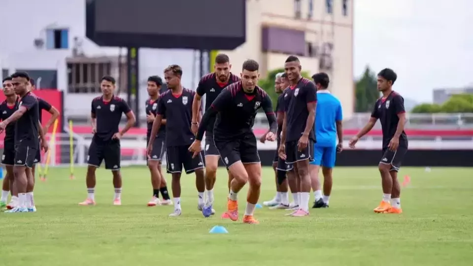 Skuad Malut United FC saat menjalani lataihan. (Istimewa)