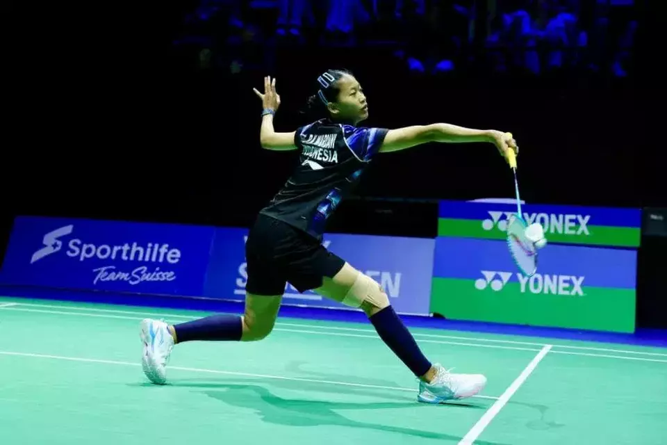 Putri Kusuma Wardani pada Swiss Open 2026 di Basel, Rabu 11 Maret 2026. (Beritasatu.com/Humas PP PBSI)