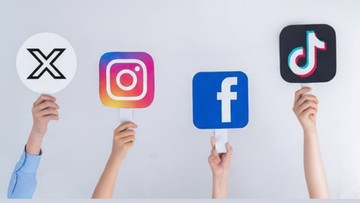 Ilustrasi media sosial. Langkah Kemendikdasmen untuk mendukung penerapan pembatasan medsos untuk anak usia di bawah 16 tahun. Foto: detikINET via Gemini AI
