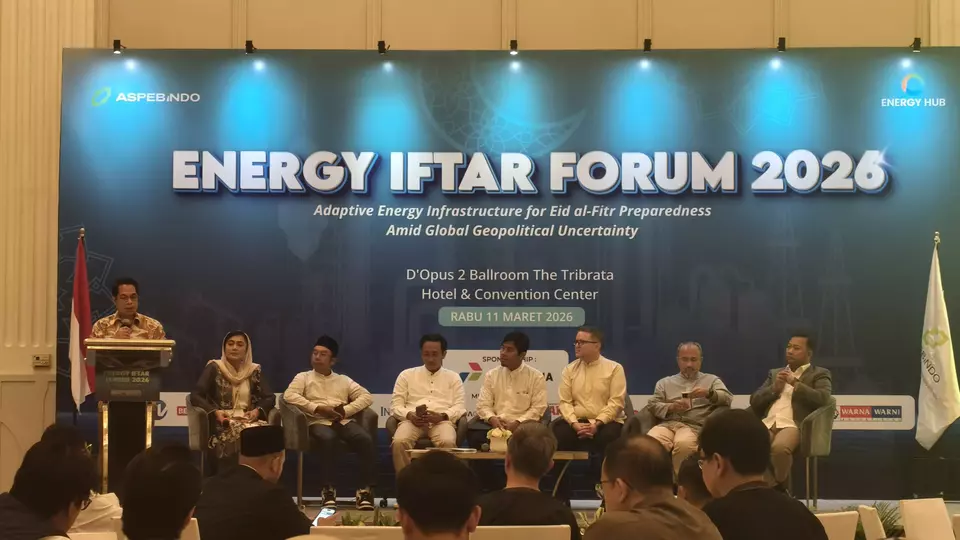 Aspebindo menyoroti ketahanan energi dalam acara Energy Iftar Forum 2026 yang mempertemukan berbagai pemangku kepentingan, di Jakarta, Rabu, 11 Maret 2026.  (Beritasatu.com/Akmalal Hamdhi)