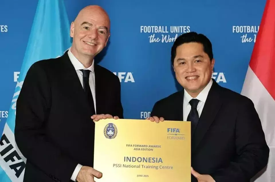 Presiden FIFA Gianni Infantino dan Ketua Umum PSSI Erick Thohir. (Beritasatu.com/Instagram Gianni Infantino)