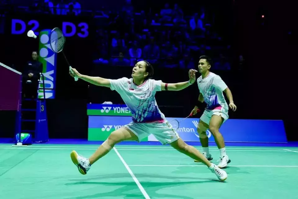 Amri Syahnawi/Nita Violina Marwah pada Swiss Open 2026. (Beritasatu.com/Humas PP PBSI)