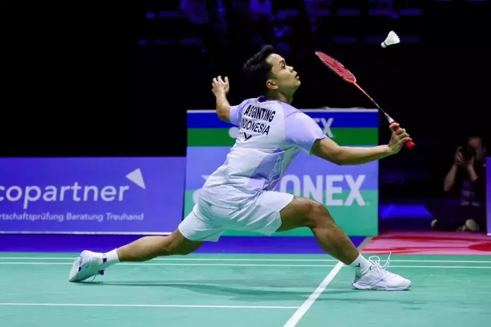 Anthony Sinisuka Ginting pada Swiss Open 2026. (Beritasatu.com/Humas PP PBSI)