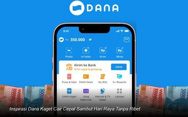 Visualisasi uang tunai yang ditransfer secara digital dengan cepat menjelang perayaan hari raya.