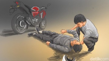 Foto ilustrasi kecelakaan motor: (Edi Wahyono/detikcom)