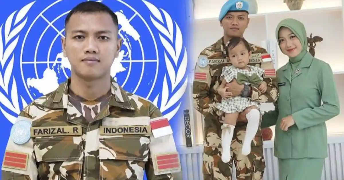Kolase Mendiang Prajurit TNI dari Kodam Iskandar Muda (IM), Praka Farizal Rhomadhon bersama istri dan anak mereka . (Foto Instagram via Aceh.Tribunnews)