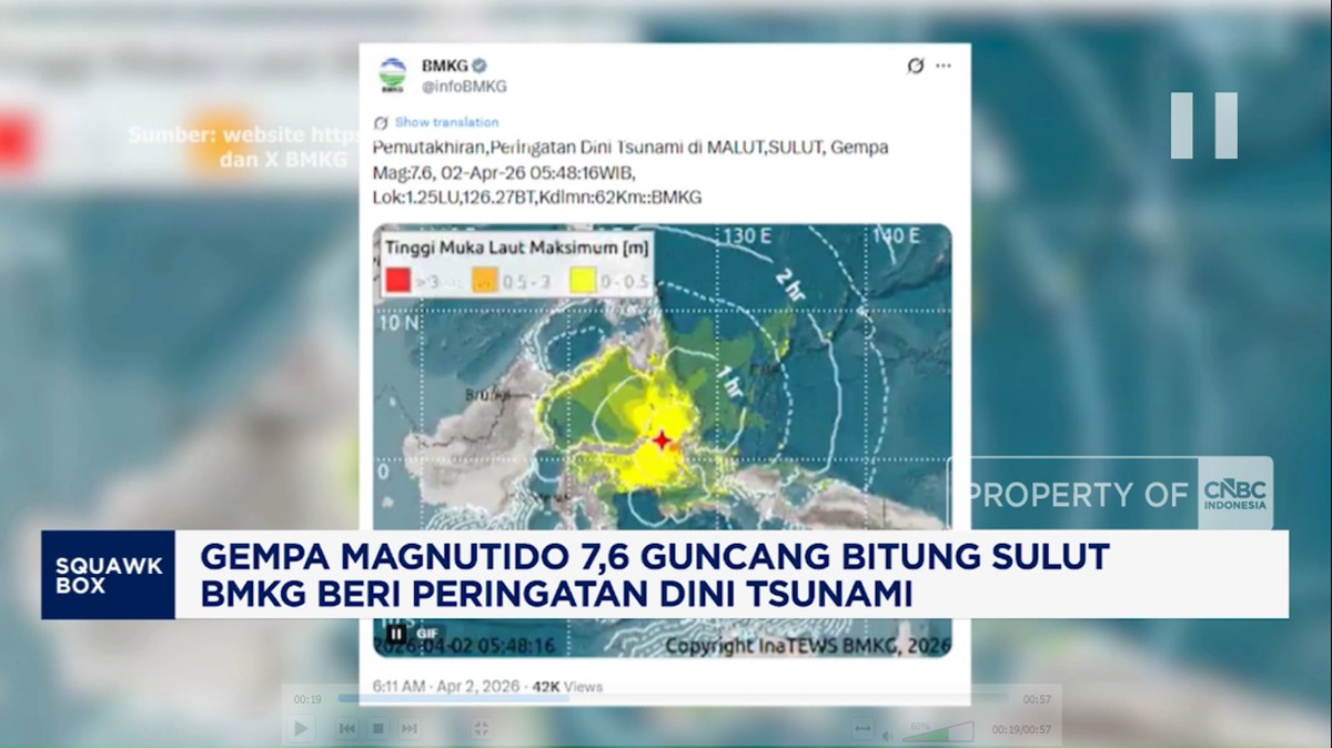 Ilustrasi: Guncangan Dahsyat M 7,6 Guncang Sulawesi Utara Pagi Ini, BMKG Segera Aktifkan Peringatan Dini Tsunami