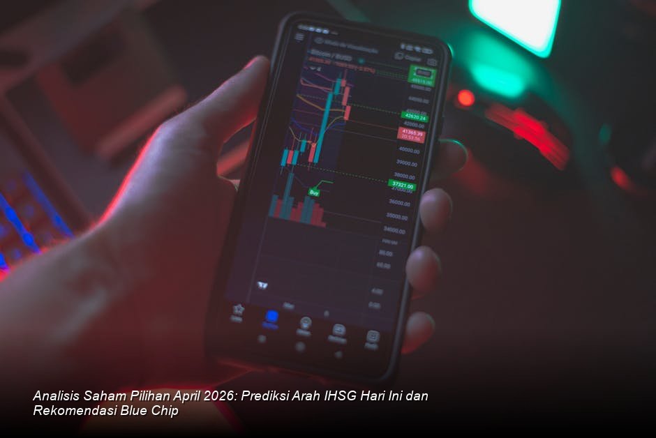 Visualisasi modern dari chart candle-stick IHSG yang didominasi warna hijau, mengindikasikan tren kenaikan yang hati-hati di tengah layar monitor bursa saham profesional.