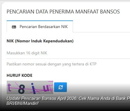 INFO RESMI KEMENSOS - Tampilan layar HP yang menampilkan hasil pengecekan status penerima bantuan sosial di laman resmi Kemensos.