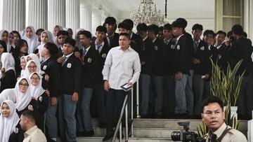 Foto: Momen pelajar kunjungi Istana Kepresidenan di Jakarta (Teddy/detikcom)