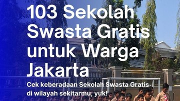 Daftar 103 sekolah swasta gratis di Jakarta. Foto: Instagram/Disdik Jakarta
