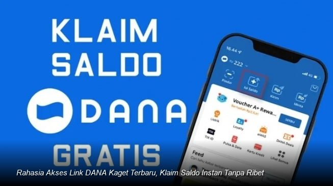 Tampilan antarmuka aplikasi DANA yang menunjukkan notifikasi klaim saldo dari link DANA Kaget.