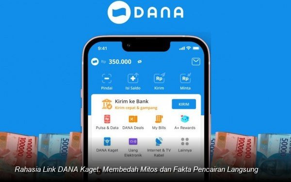 Tampilan antarmuka aplikasi dompet digital DANA dengan notifikasi klaim saldo masuk.