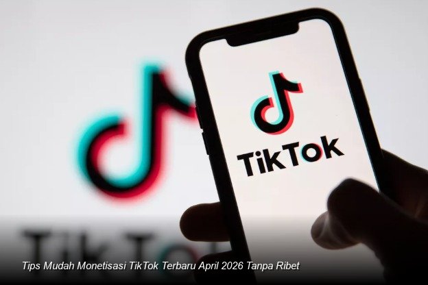 Ilustrasi smartphone menampilkan antarmuka TikTok dengan notifikasi pop-up yang menunjukkan dana yang berhasil ditransfer ke rekening bank.