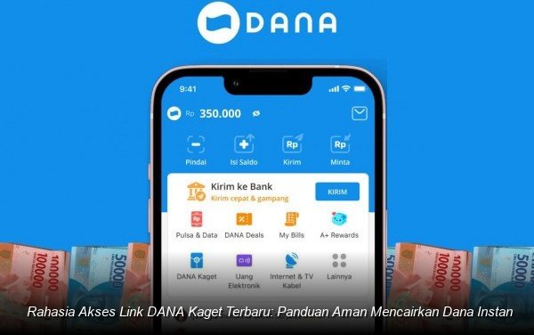 Tampilan antarmuka aplikasi dompet digital dengan notifikasi klaim dana kaget yang mencurigakan.