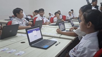 Peserta TKA SDN Rawabuntu 03. Foto: Cicin Yulianti/detikcom