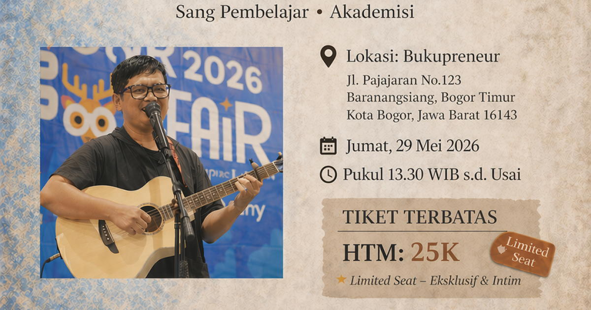 S. Mubarock Hadirkan “Bincang Karya & Intimate Performance” di Bukupreneur Bogor