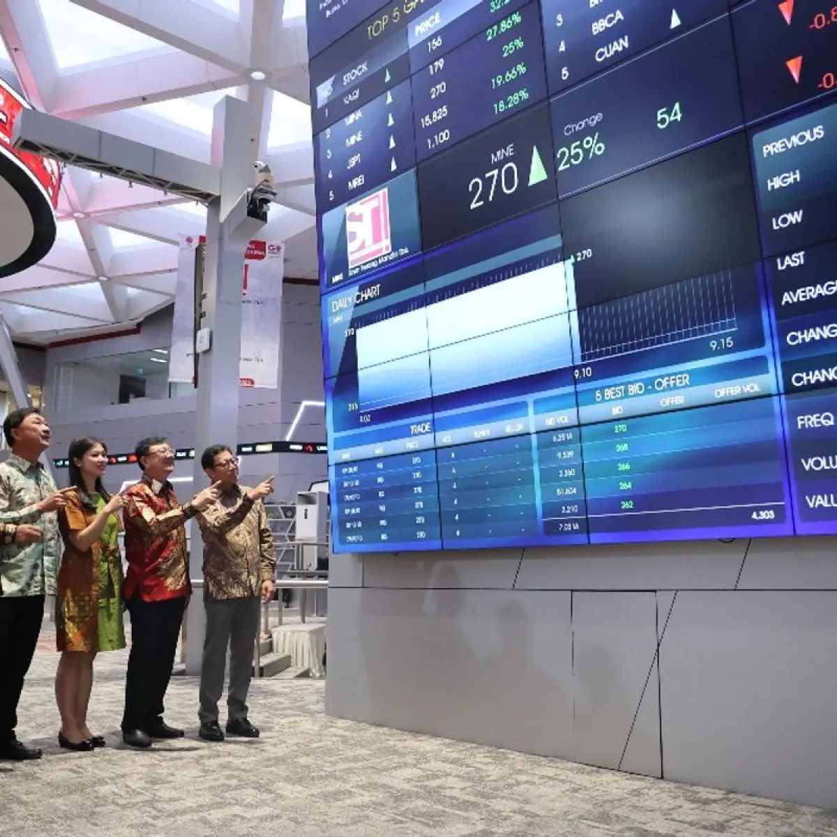 PT Sinar Terang Mandiri Tbk. (MINE) resmi melantai di Bursa Efek Indonesia (BEI), Jakarta, Senin (10/3/2025)./BEI