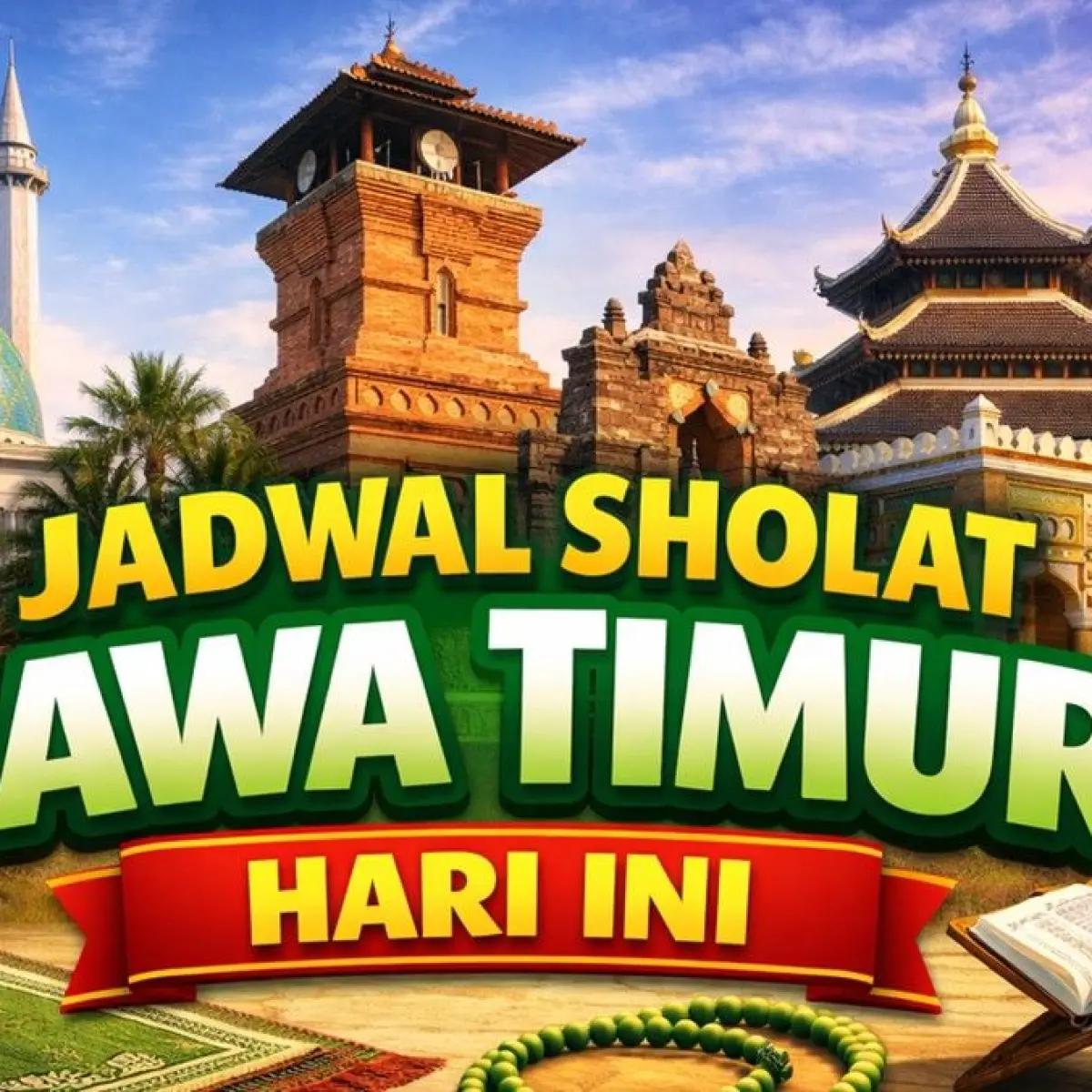 Jadwal sholat Jawa Timur hari ini. (Foto: ChatGPT)