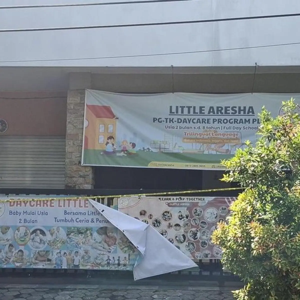Lokasi tempat penitipan anak (daycare) usai digrebek polisi karema diduga melakukan penganiayaan terhadap anak di Sorosutan, Umbulharjo, Kota Jogja, Sabtu (25/4/2026). Foto: Serly Putri Jumbadi/detikJogja