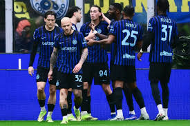 Momen selebrasi gol Francesco Pio Esposito dalam partai pekan ke-29 Liga Italia 2025-2026 Inter Milan vs Atalanta di Stadion Giuseppe Meazza, 14 Maret 2026.(AFP/MARCO BERTORELLO)