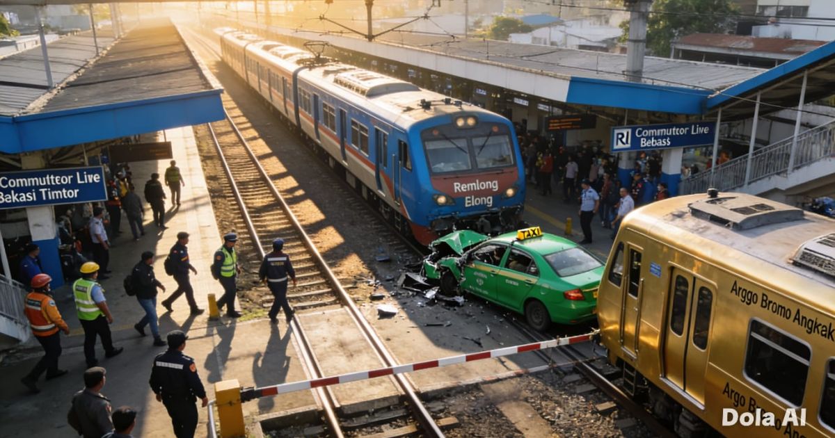 kecelakaan kereta api terjadi di kawasan Stasiun Bekasi Timur, Senin (27/4/2026) malam.foto ilustrasi.