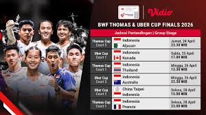 Rincian Jadwal Lengkap Fase Grup Piala Thomas & Uber 2026: Kesempatan Emas Merah Putih di Layar Kaca