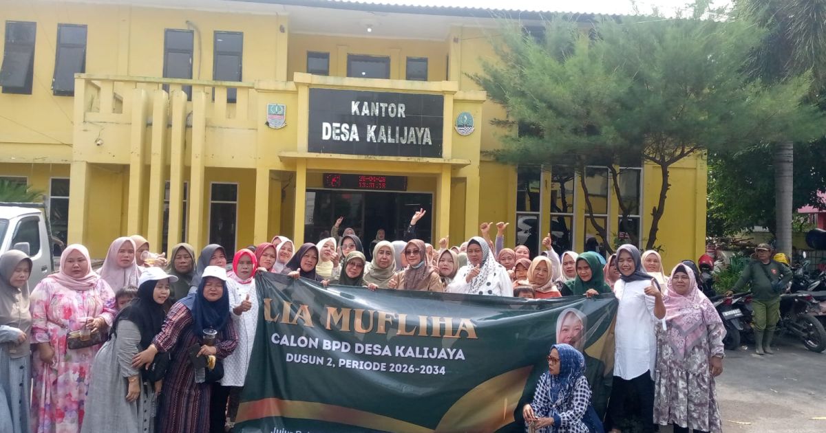 Lia Mufliha resmi mendaftarkan diri sebagai calon anggota Badan Permusyawaratan Desa (BPD) Kalijaya untuk periode 2026–2034. Lia datang bersama puluhan pendukung yang mayoritas merupakan kaum perempuan. ( Putra).