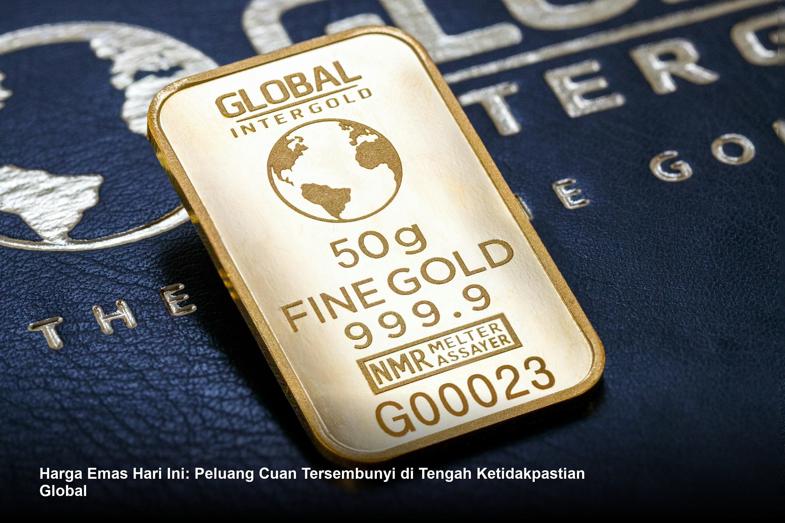 Emas batangan Antam berkilau di atas grafik pergerakan harga yang menunjukkan potensi kenaikan investasi.