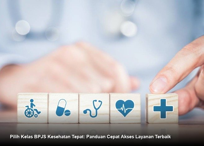 Ilustrasi visual yang menunjukkan perbedaan jenis kamar rawat inap sesuai dengan tingkatan kelas BPJS Kesehatan.