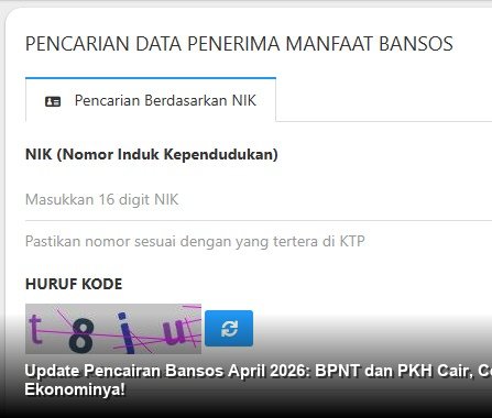 INFO RESMI KEMENSOS - Tampilan layar ponsel yang menampilkan hasil pengecekan status penerima bansos melalui situs resmi Kemensos.