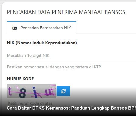 INFO RESMI KEMENSOS - Tampilan layar HP yang sedang mengakses situs cekbansos.kemensos.go.id untuk verifikasi status penerima bantuan sosial.