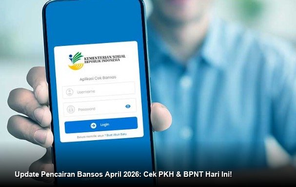 INFO RESMI KEMENSOS - Tampilan antarmuka situs web cekbansos.kemensos.go.id pada layar gawai sebagai panduan pengecekan status penerima bantuan sosial.