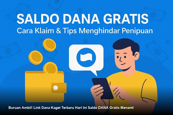 Ilustrasi layar ponsel yang menampilkan notifikasi saldo masuk dengan latar belakang koin emas yang berkilauan.