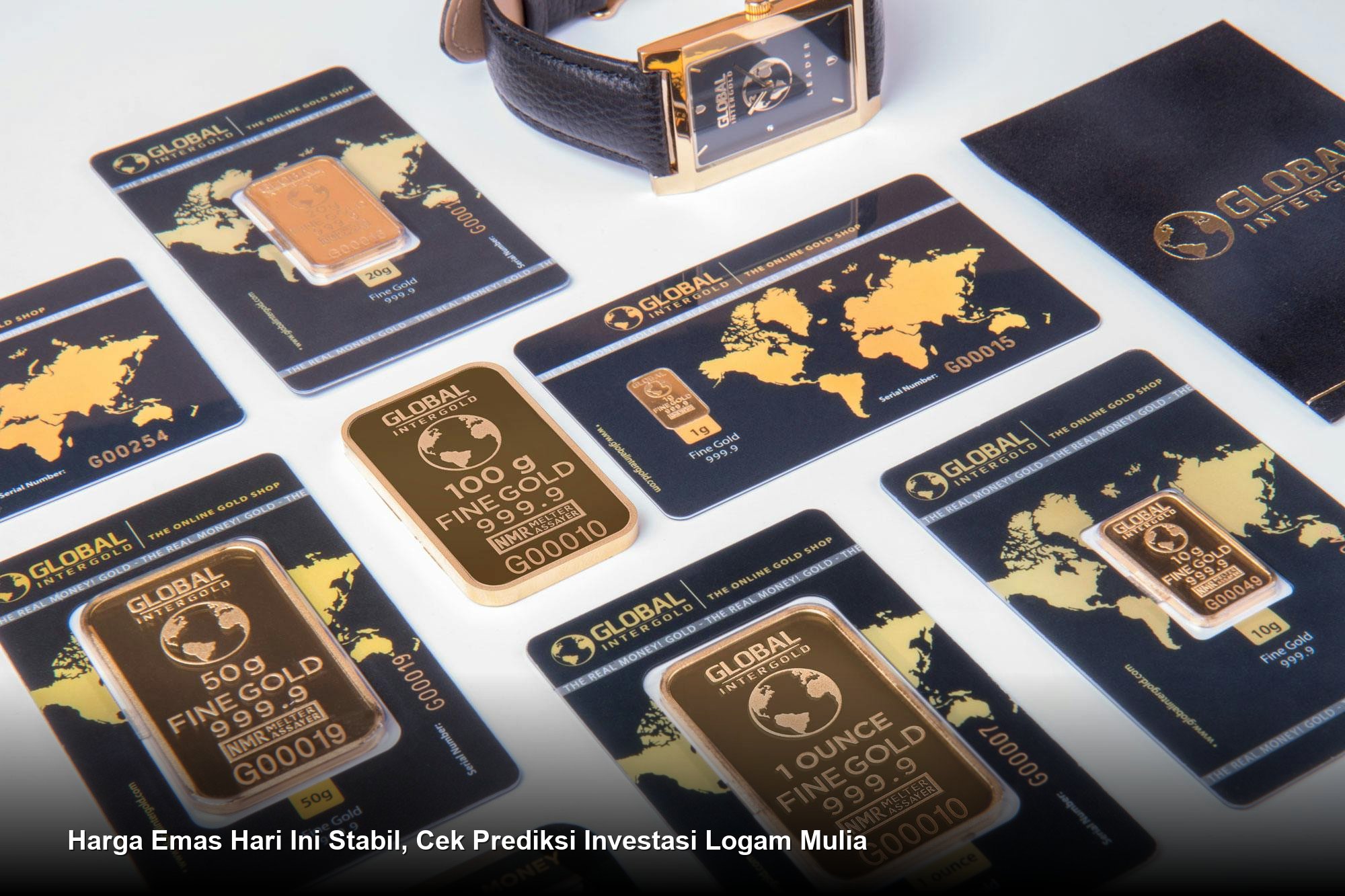 Emas batangan Antam berkilauan diletakkan di atas grafik pergerakan harga yang menunjukkan tren stabil.