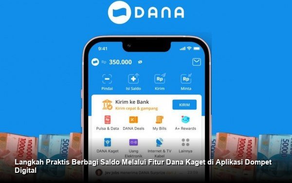 Seseorang sedang menggunakan aplikasi dompet digital di ponsel pintar untuk mengklaim saldo melalui tautan Dana Kaget.