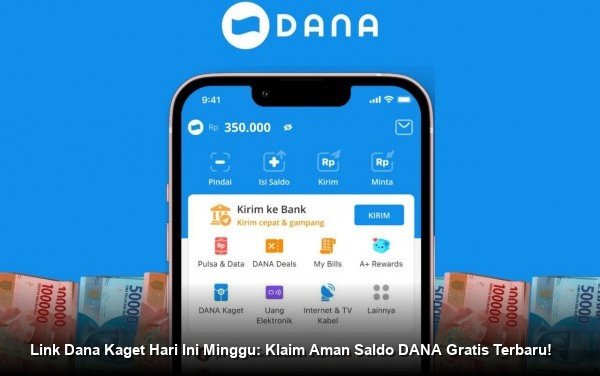 Ilustrasi tangan memegang smartphone dengan notifikasi amplop digital berwarna merah menandakan adanya saldo DANA gratis yang siap diklaim.