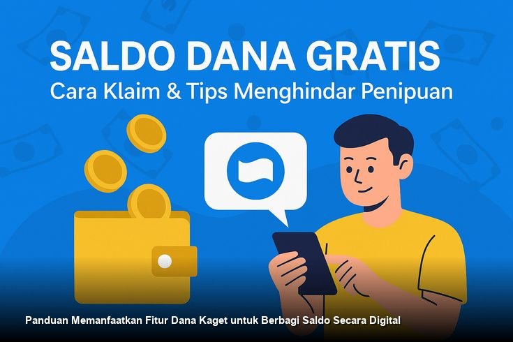 Ilustrasi tangan seseorang yang sedang memegang ponsel pintar dengan tampilan aplikasi dompet digital untuk berbagi saldo.