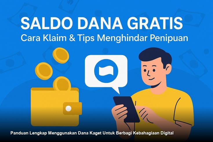 Ilustrasi seseorang sedang memegang ponsel pintar yang menampilkan notifikasi penerimaan saldo dari aplikasi dompet digital.