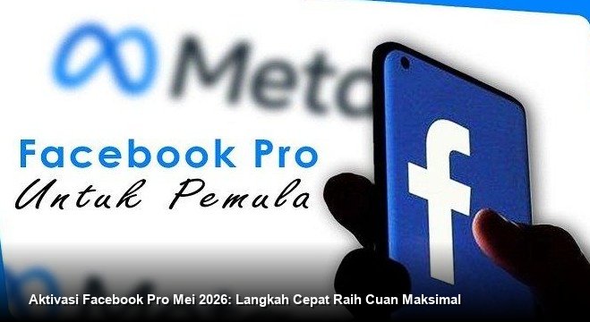 Ilustrasi tampilan dasbor Facebook Professional Mode di smartphone yang menunjukkan grafik peningkatan *reach* dan notifikasi potensi pembayaran dari monetisasi.