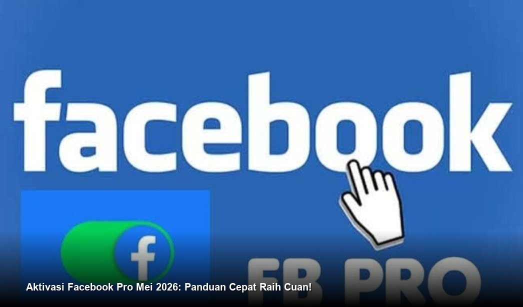 Ilustrasi tampilan dashboard Facebook Professional Mode di smartphone yang menunjukkan peningkatan saldo pendapatan dari In-Stream Ads dan notifikasi sukses monetisasi.