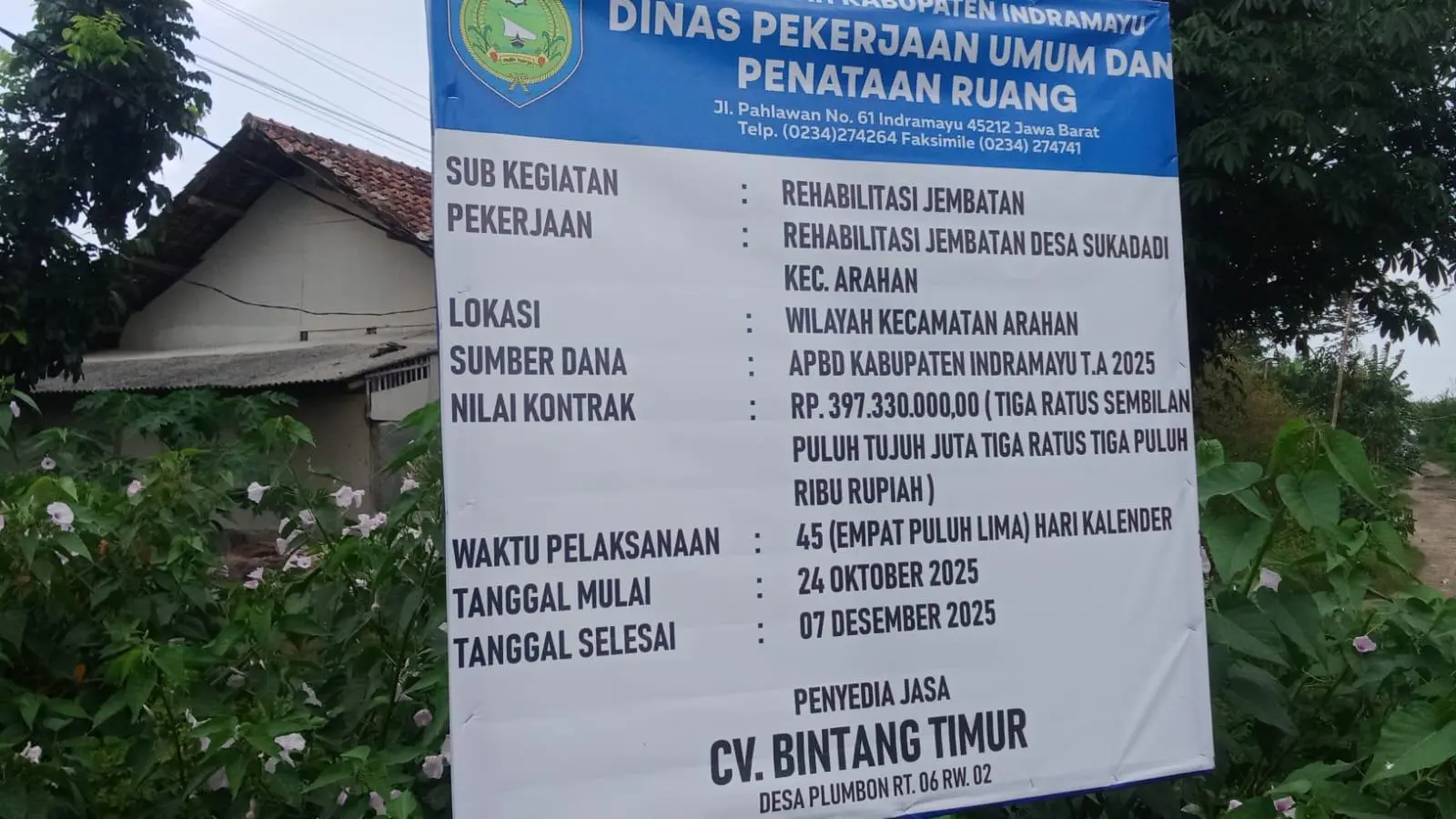 Parah! Kabid Bina Marga dan Pelaksana Proyek Rehabilitasi Jembatan Desa Sukadadi Bungkam Saat Dikonfirmasi Wartawan