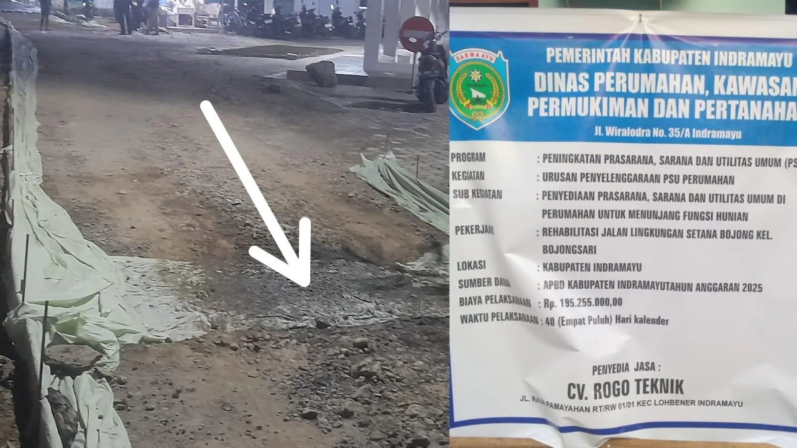 Proyek Rehab Jaling Setana Bojongsari Indramayu Diindikasi Curang, Pengawasan Diskimrum Dipertanyakan