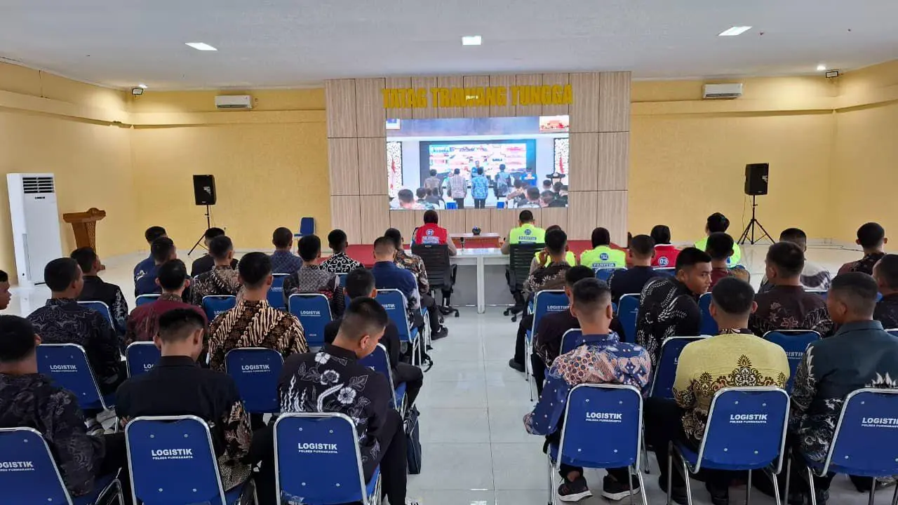 Polres Purwakarta Laksanakan Pengambilan Sumpah dan Penandatanganan Pakta Integritas Bintara Brimob 2026 Secara Virtual